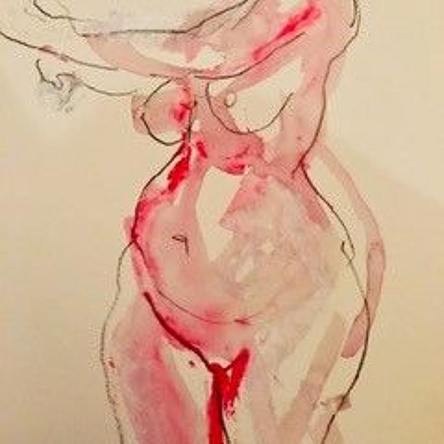 Judith Brenner. Red nude.