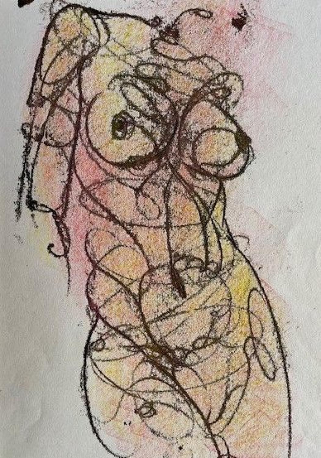 David Hensel. Female Nude Monoprints.