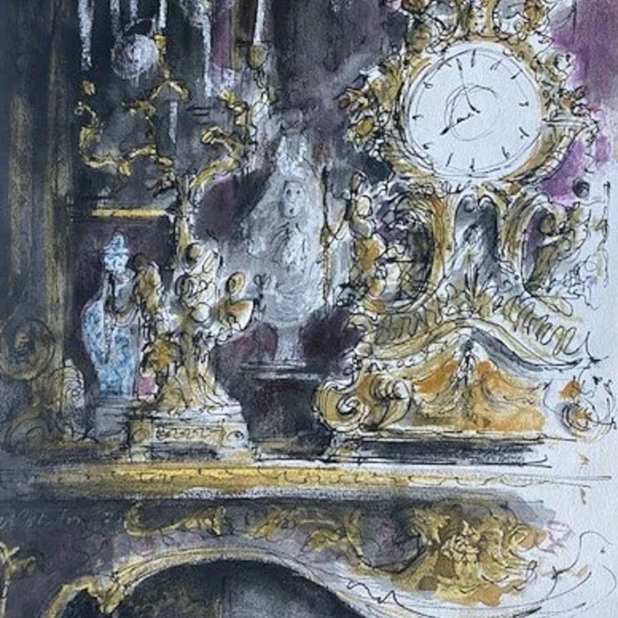 Trevor Newton. Purple Interior with Clock.
