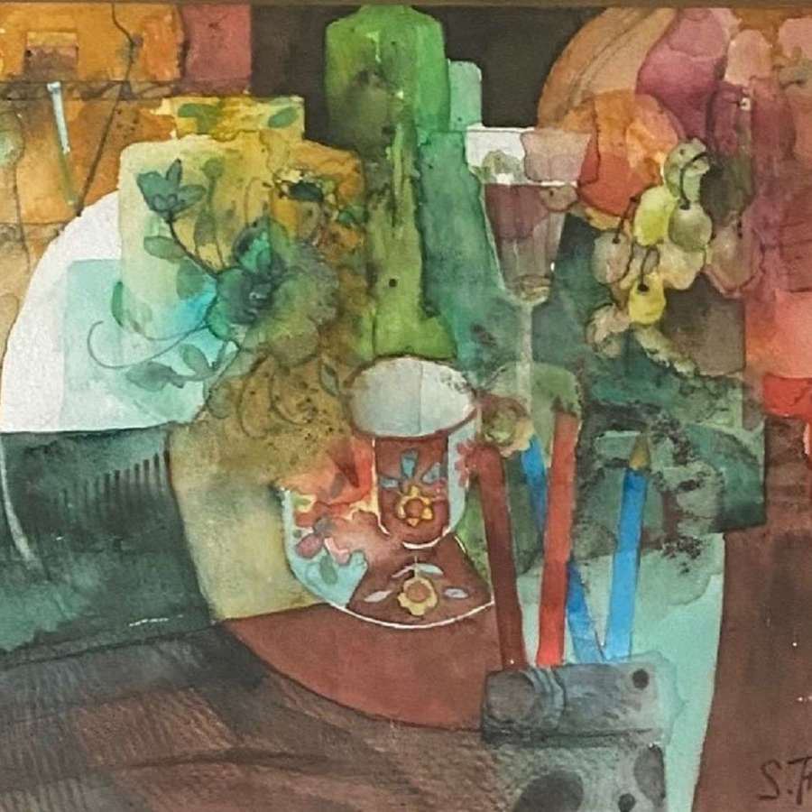 Shirley Trevena RI.  'Still Life with a small cup of coffee'